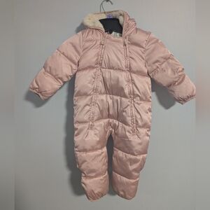 GAP Baby Pink Fleece-Lined Snowsuit